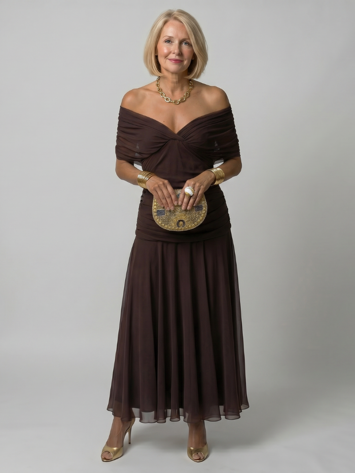 Delilah | Off-Shoulder Flowing Midi Dress