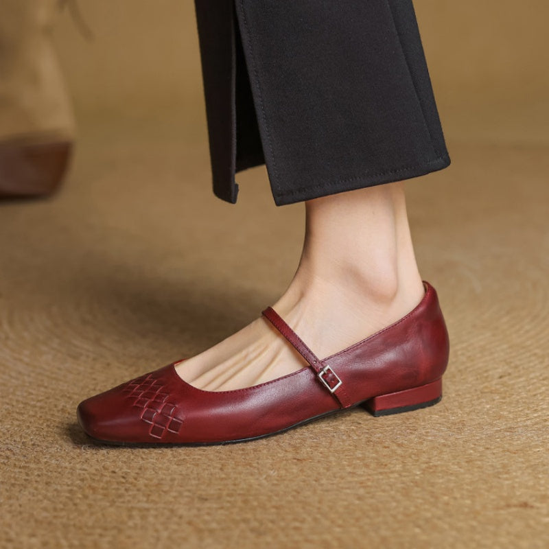 Joanna | Square-Toe Mary Jane Flats