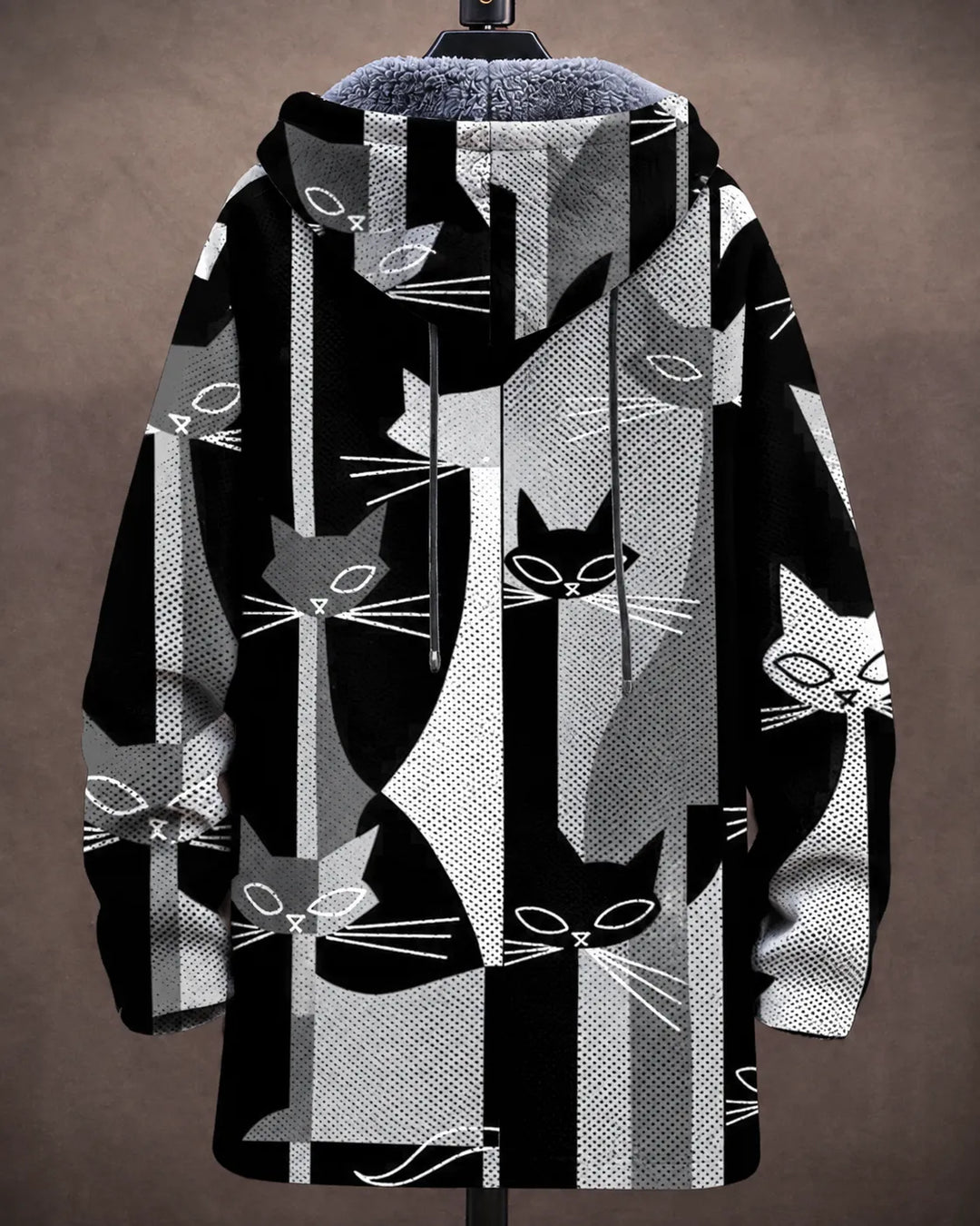 Oliver | Playful Cat-Print Hooded Jacket