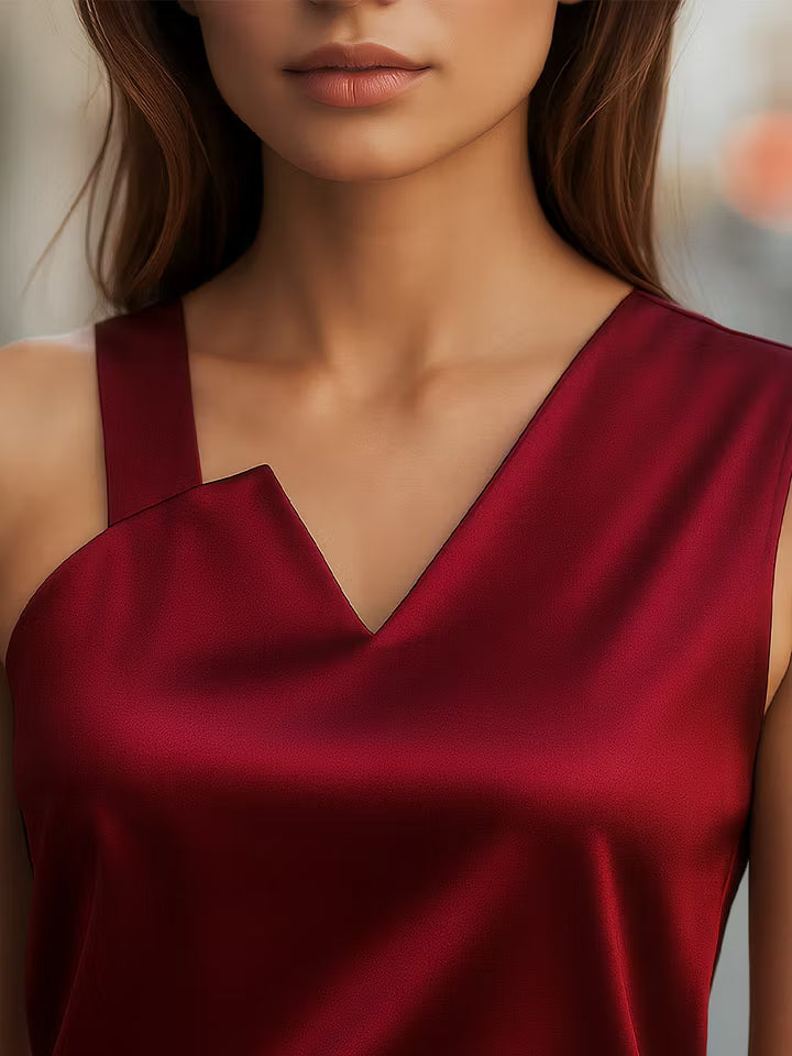 Vesper | Asymmetric-Neck Sleeveless Top