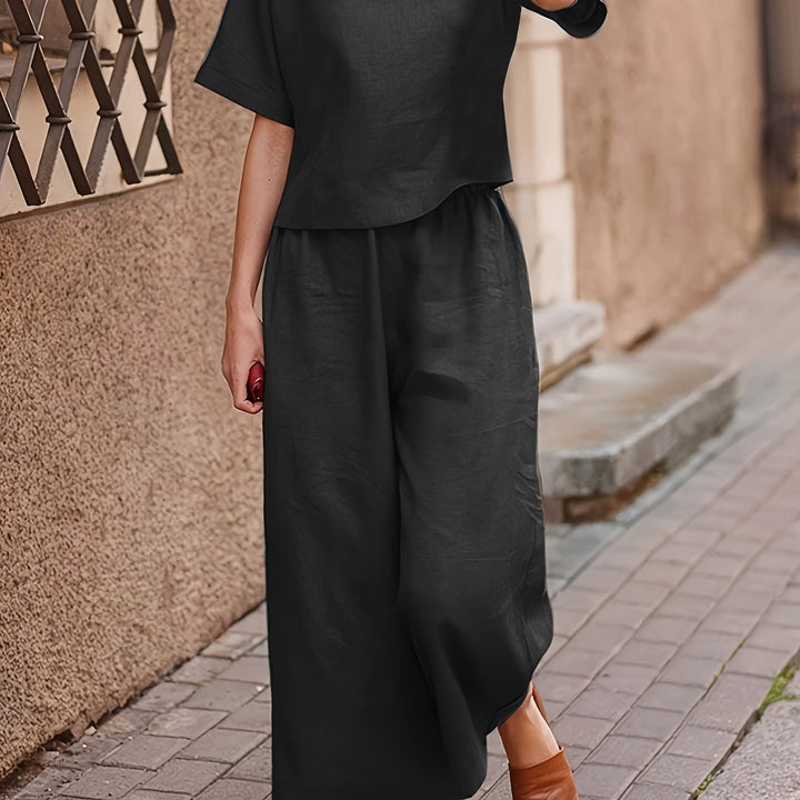 Coralie | Relaxed Wide-Leg Two-Piece Set