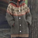 Sigrid | Hooded Patterned Cardigan