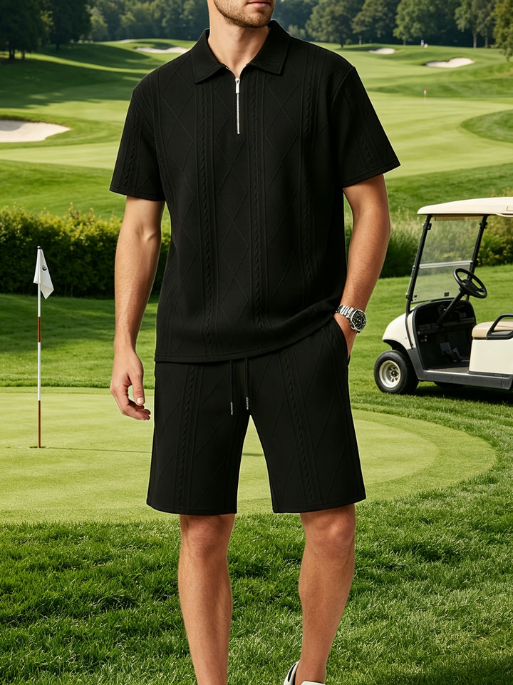 Ronan | Men's Retro Geometric Shirt & Shorts Set