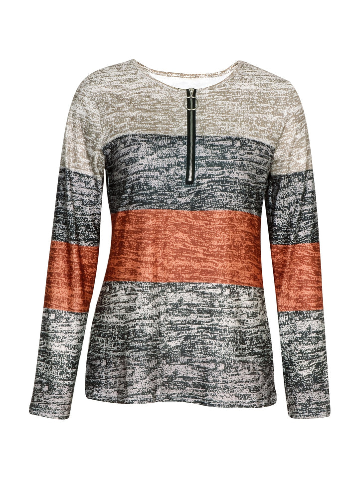 Mabel | Colorblock Quarter-Zip Top