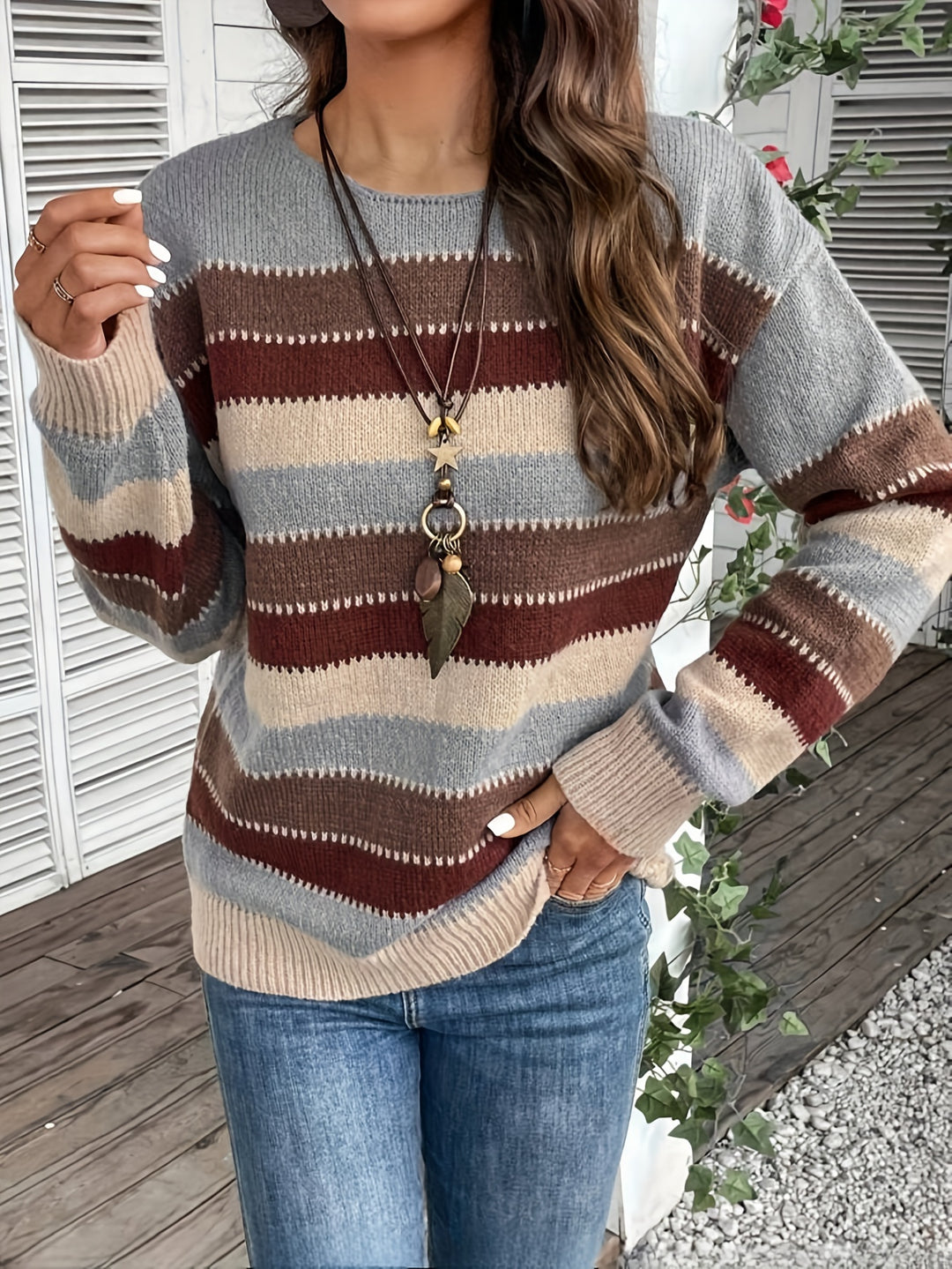 Marisol | Striped Round-Neck Sweater