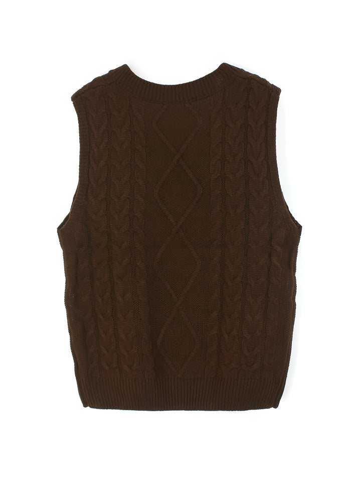 Cambria | Cable-Knit V-Neck Sweater Vest