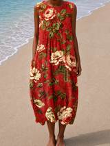 Petra | Blossom Sleeveless Midi Dress