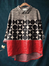 Renata | Artful Geometric Button-Up Shirt