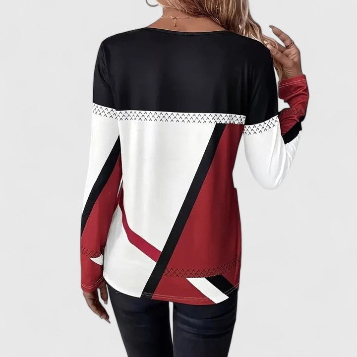 Lacey | Colour-Block Long-Sleeve Top