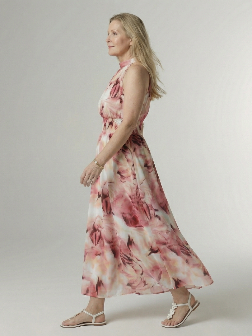 Marlene | Gathered Halter Midi Dress
