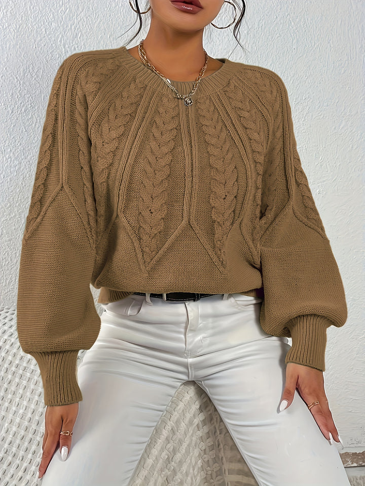 Greta | Cable-Knit Round-Neck Sweater
