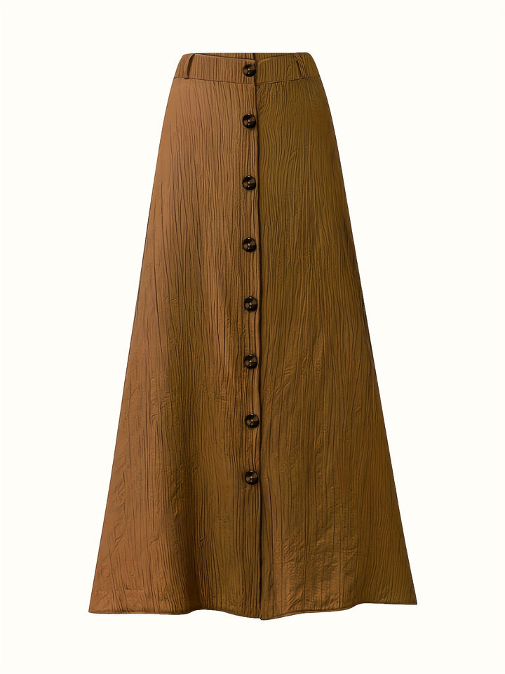 Diane | Button-Front A-Line Maxi Skirt