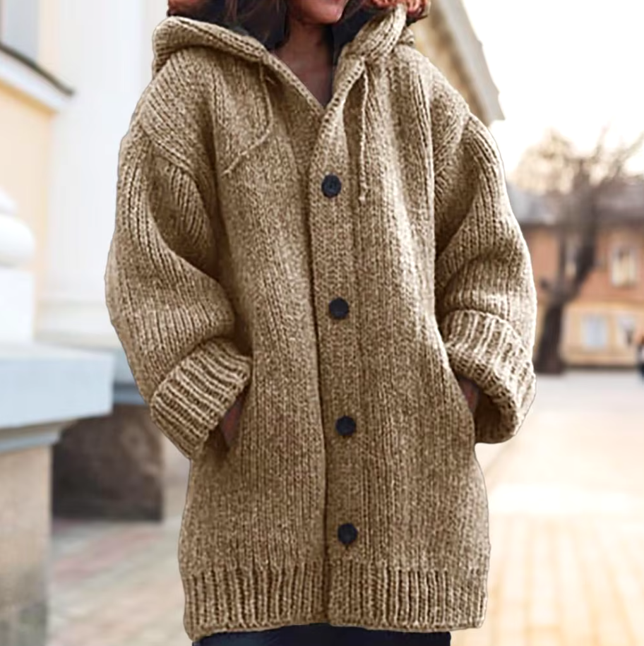 Odile | Cozy Hooded Knit Cardigan