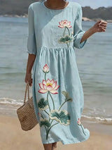 Philippa | Floral Embroidered Midi Dress