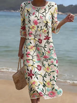 Etta | Garden-Print Midi Dress