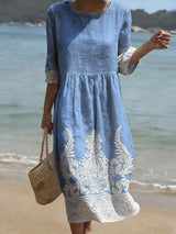 Kendra | Embroidered Lace-Trim Dress