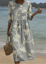 Sheila | Embroidered Floral Midi Dress