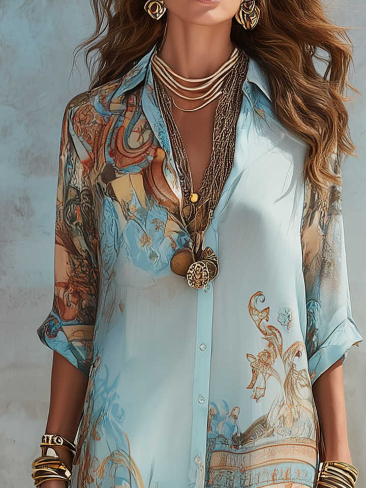 Selene | Baroque-Print Maxi Dress