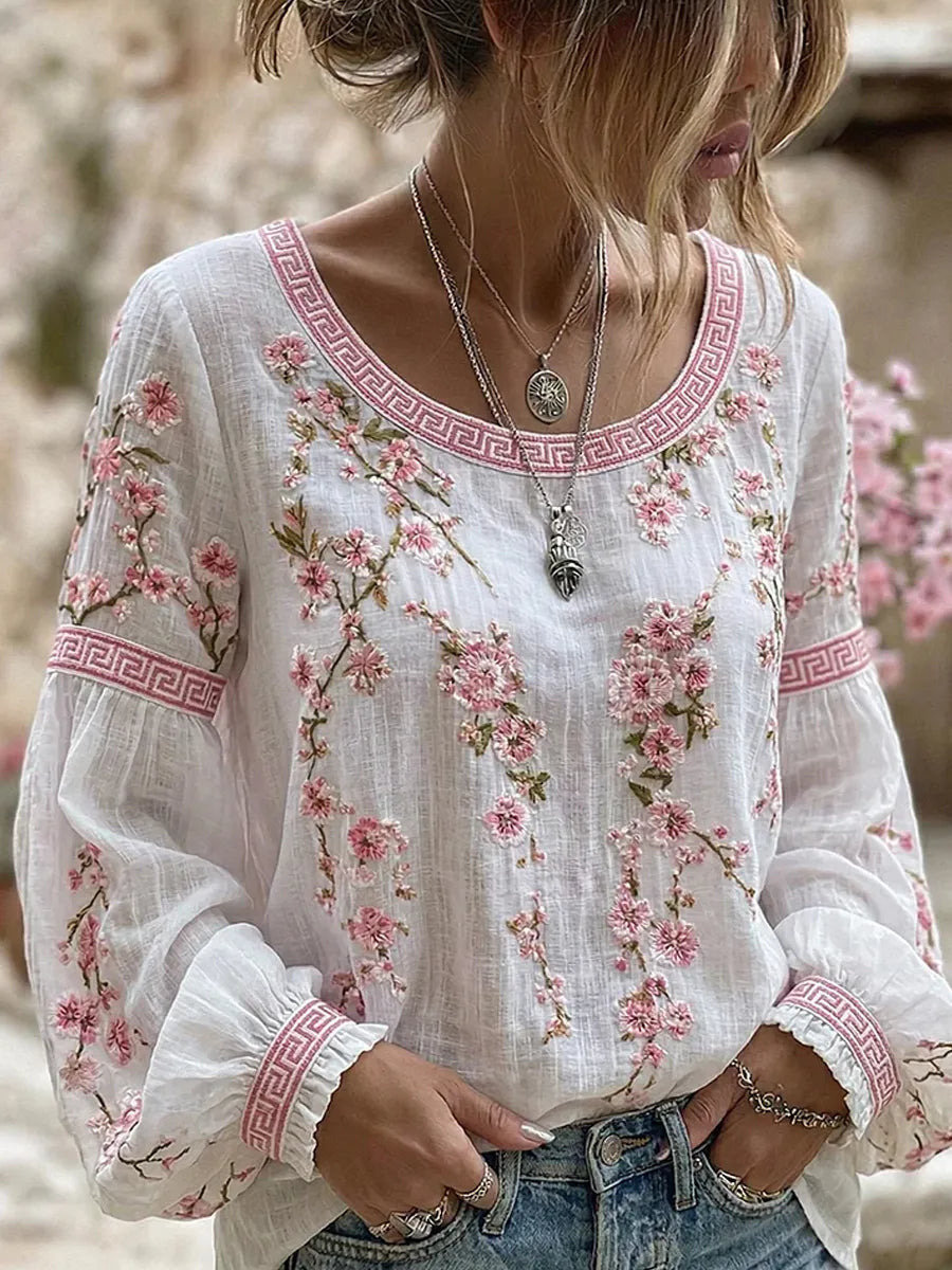 Isla | Blossom-Embroidered Blouse