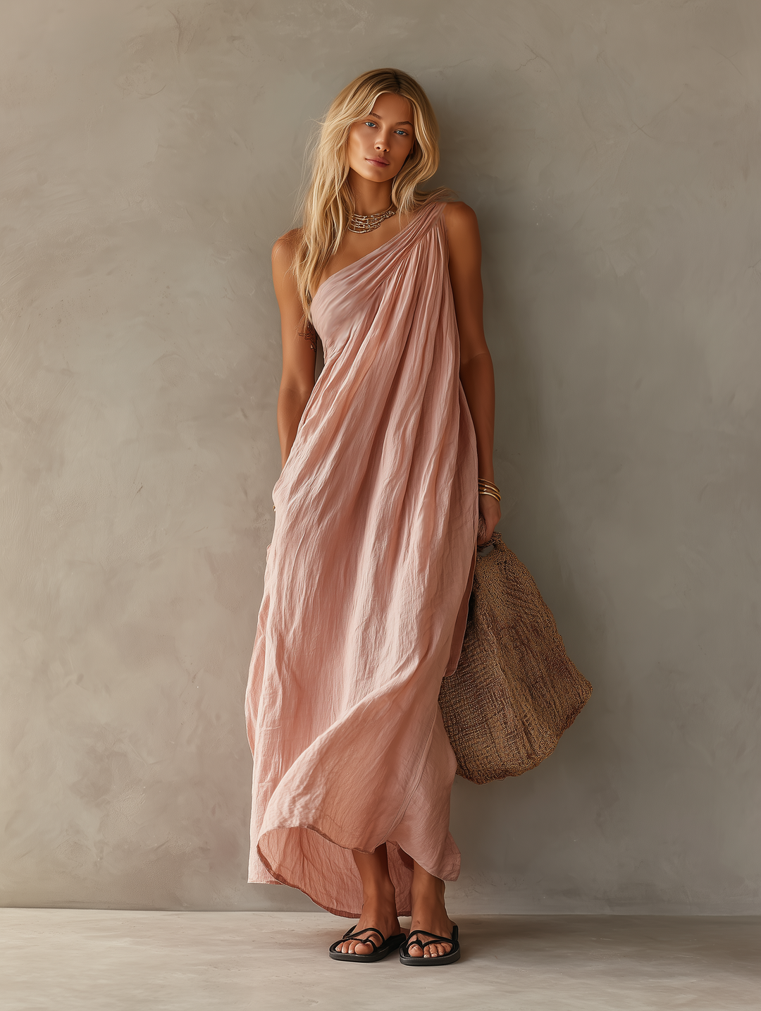 Anthea | Draped One-Shoulder Maxi Dress
