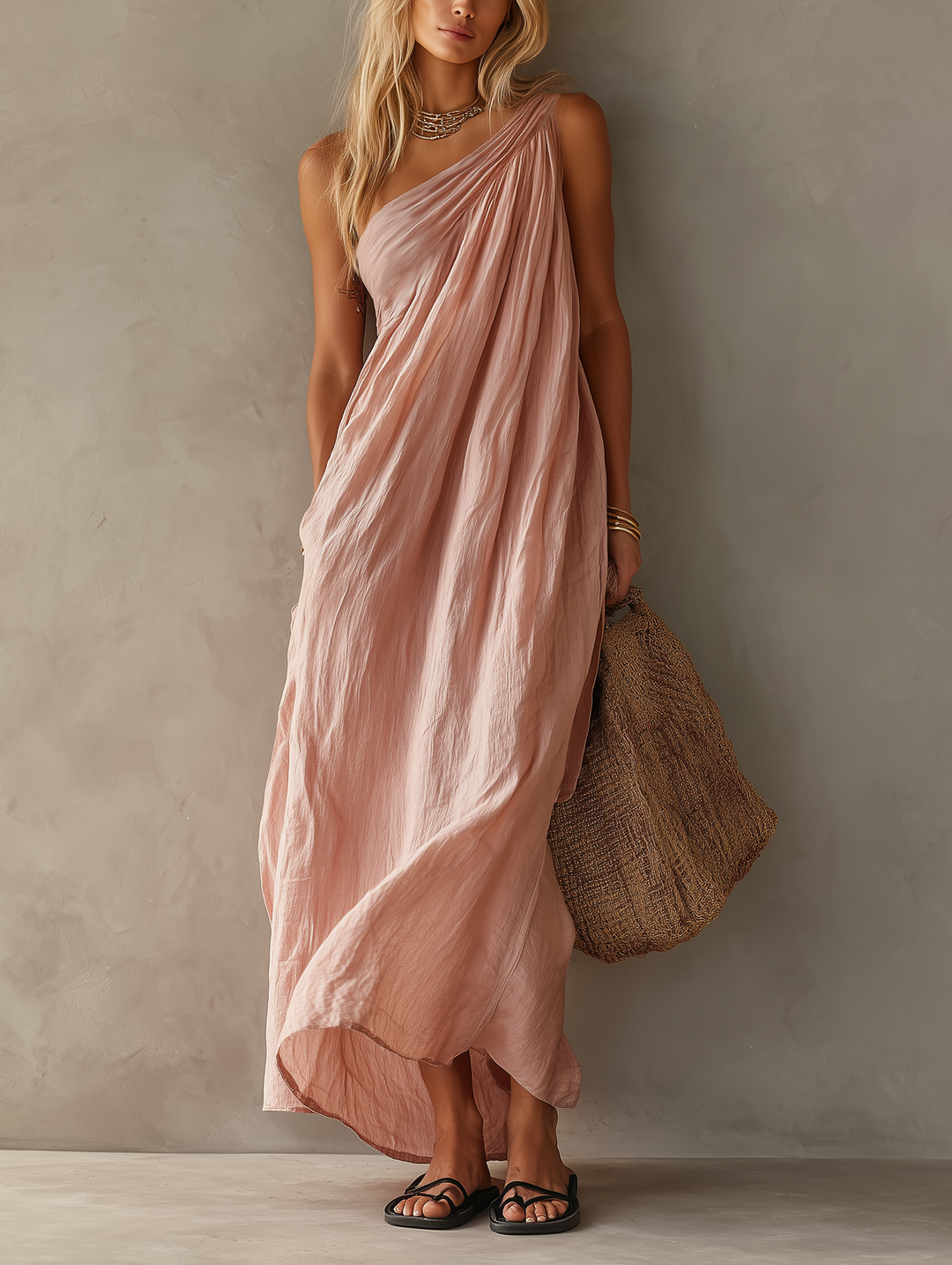 Anthea | Draped One-Shoulder Maxi Dress