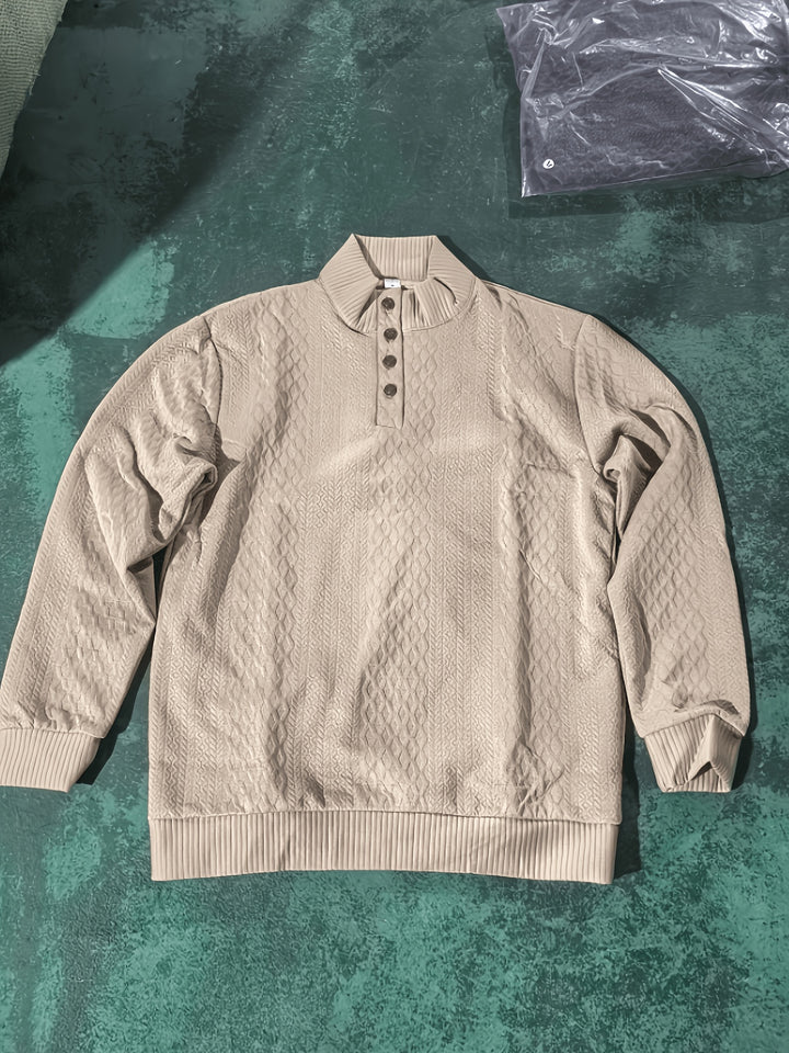 Hudson | Cable-Knit Button Henley Sweater