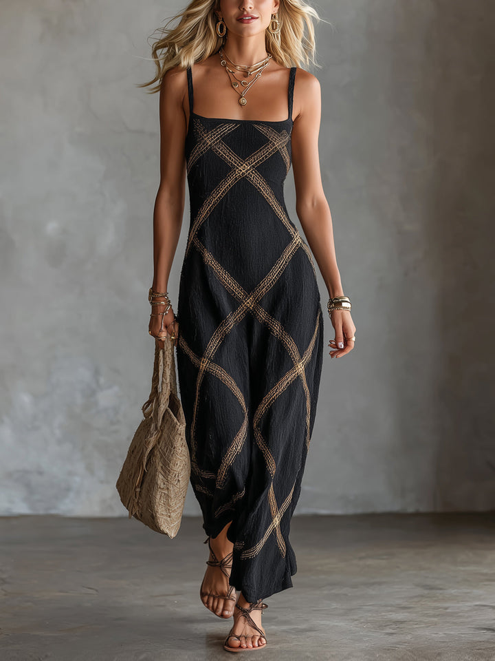 Sabella | Geometric Sleeveless Maxi Dress