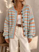 Isla | Striped Button-Front Cardigan