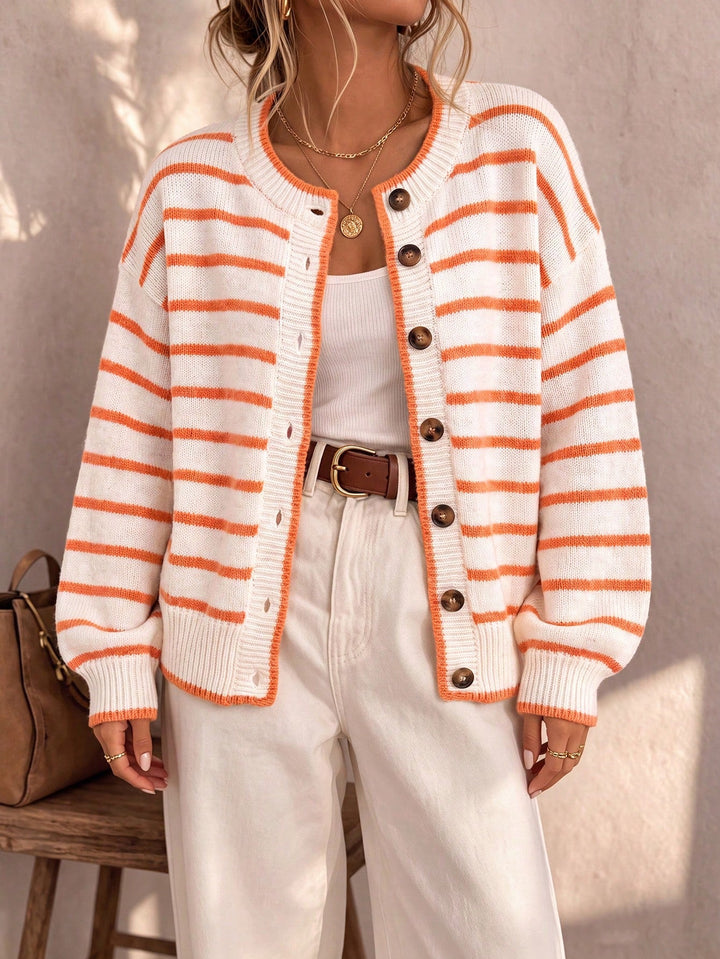 Isla | Striped Button-Front Cardigan
