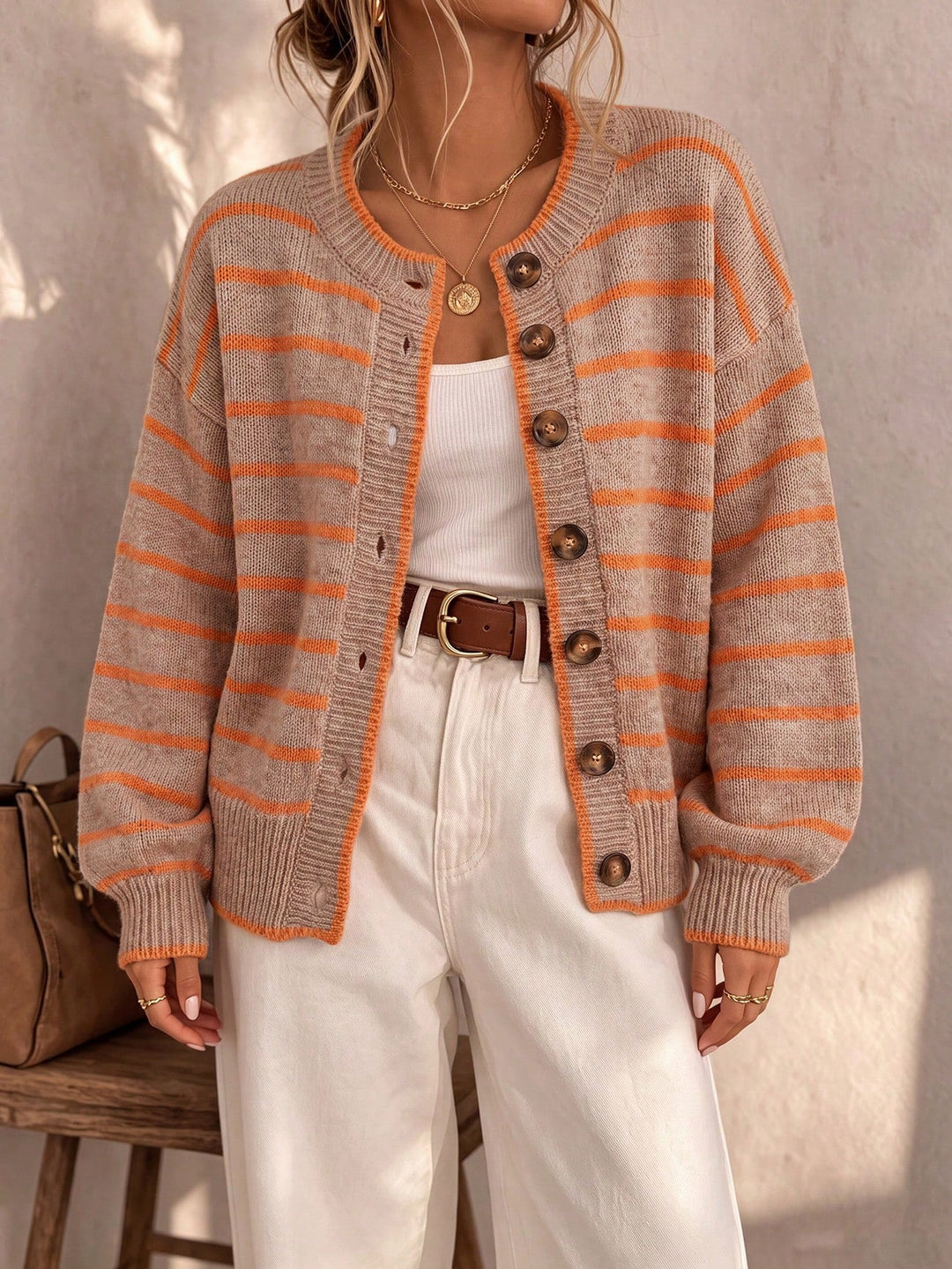 Isla | Striped Button-Front Cardigan