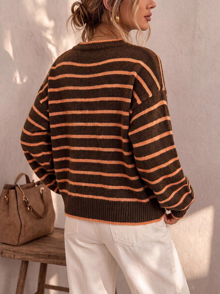 Isla | Striped Button-Front Cardigan