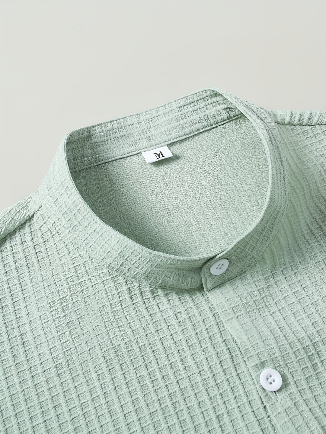 Byron | Men's Waffle Stand Collar Short Sleeve Shirt