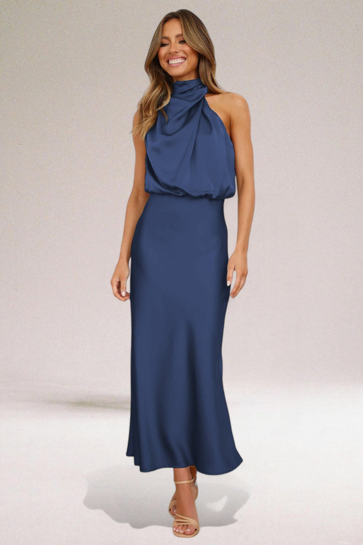 Seraphina | Draped Halter Evening Dress