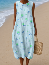 Mira | Sleeveless Floral Midi Dress