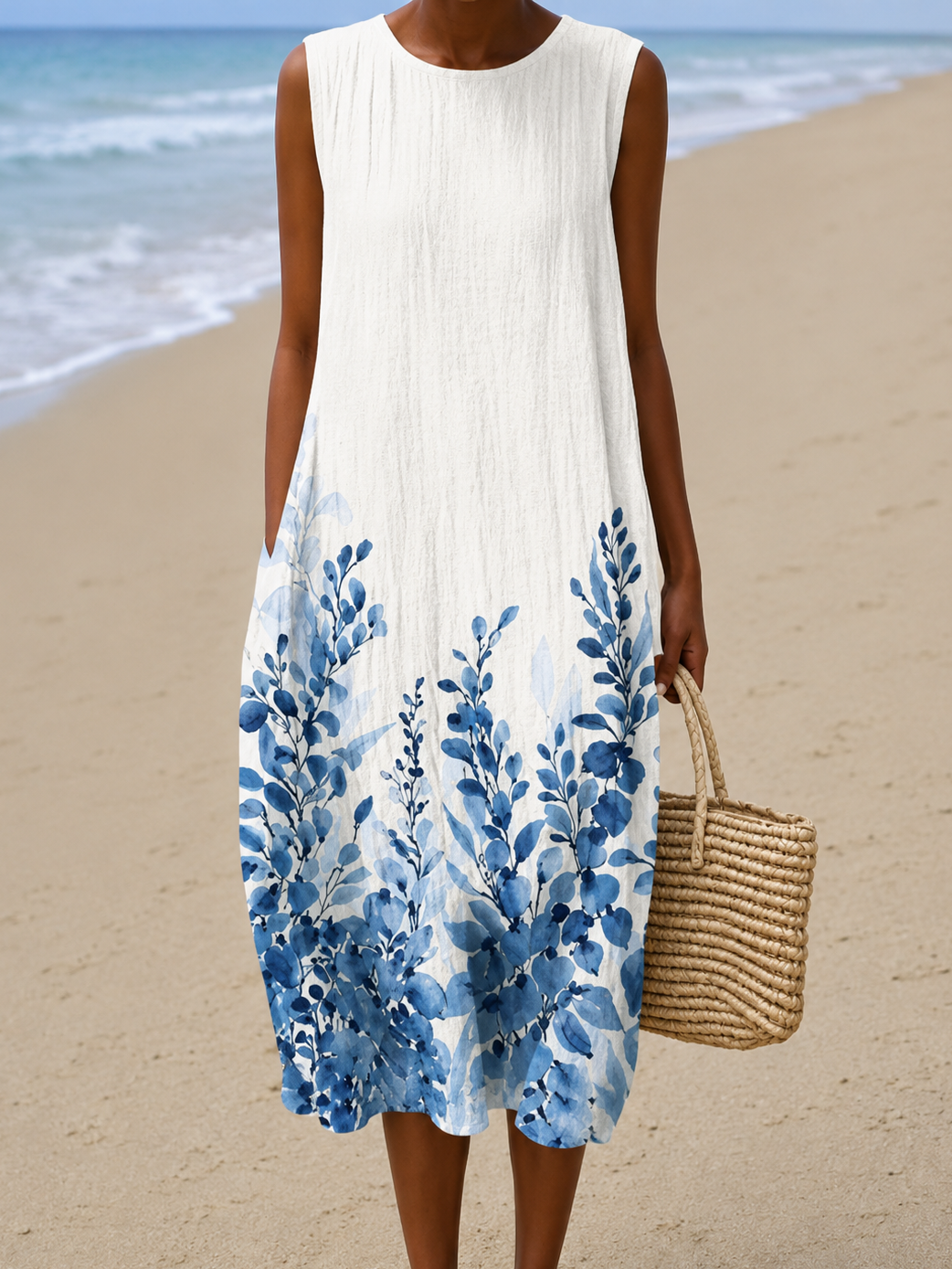 Rosalind Waters | Sleeveless Botanical Midi Dress