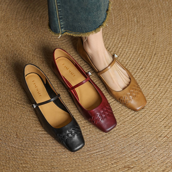 Joanna | Square-Toe Mary Jane Flats
