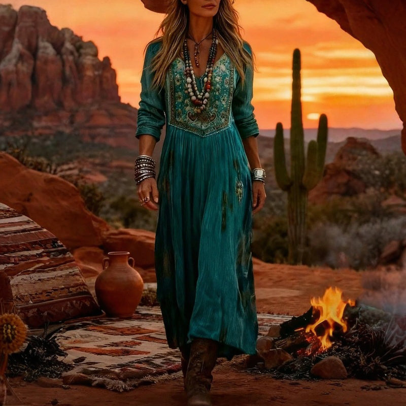 Lucienne | Bohemian Flowing Maxi Dress