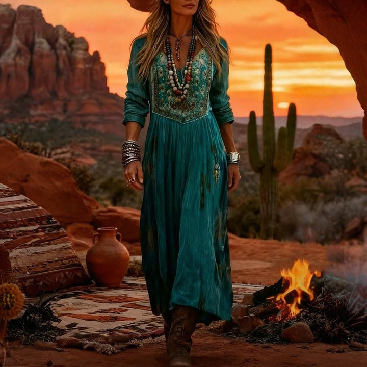 Lucienne | Bohemian Flowing Maxi Dress