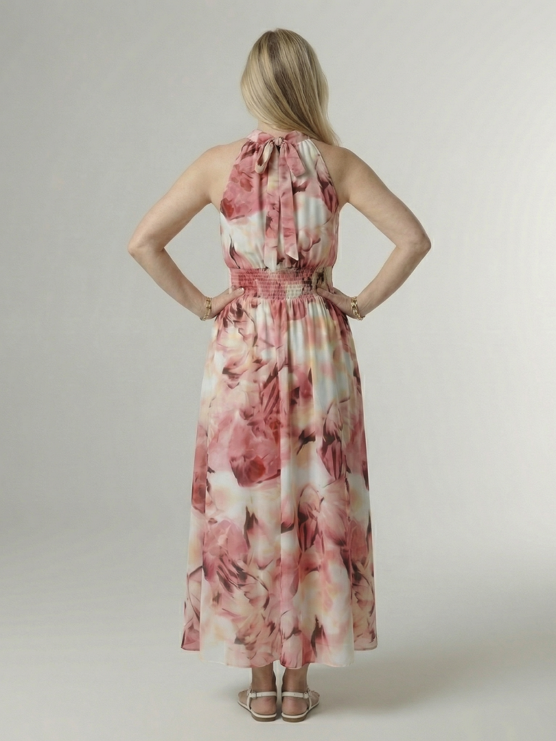 Marlene | Gathered Halter Midi Dress
