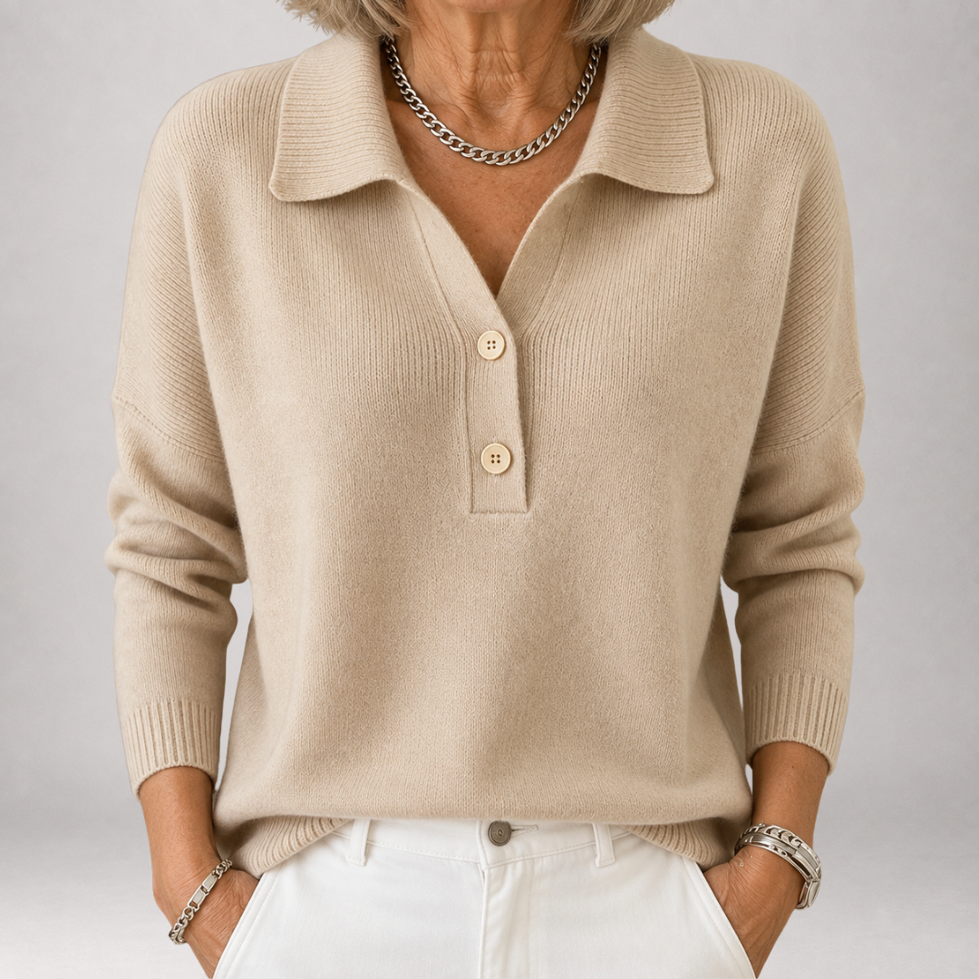 Rosamund | Polo Collar Knit Sweater