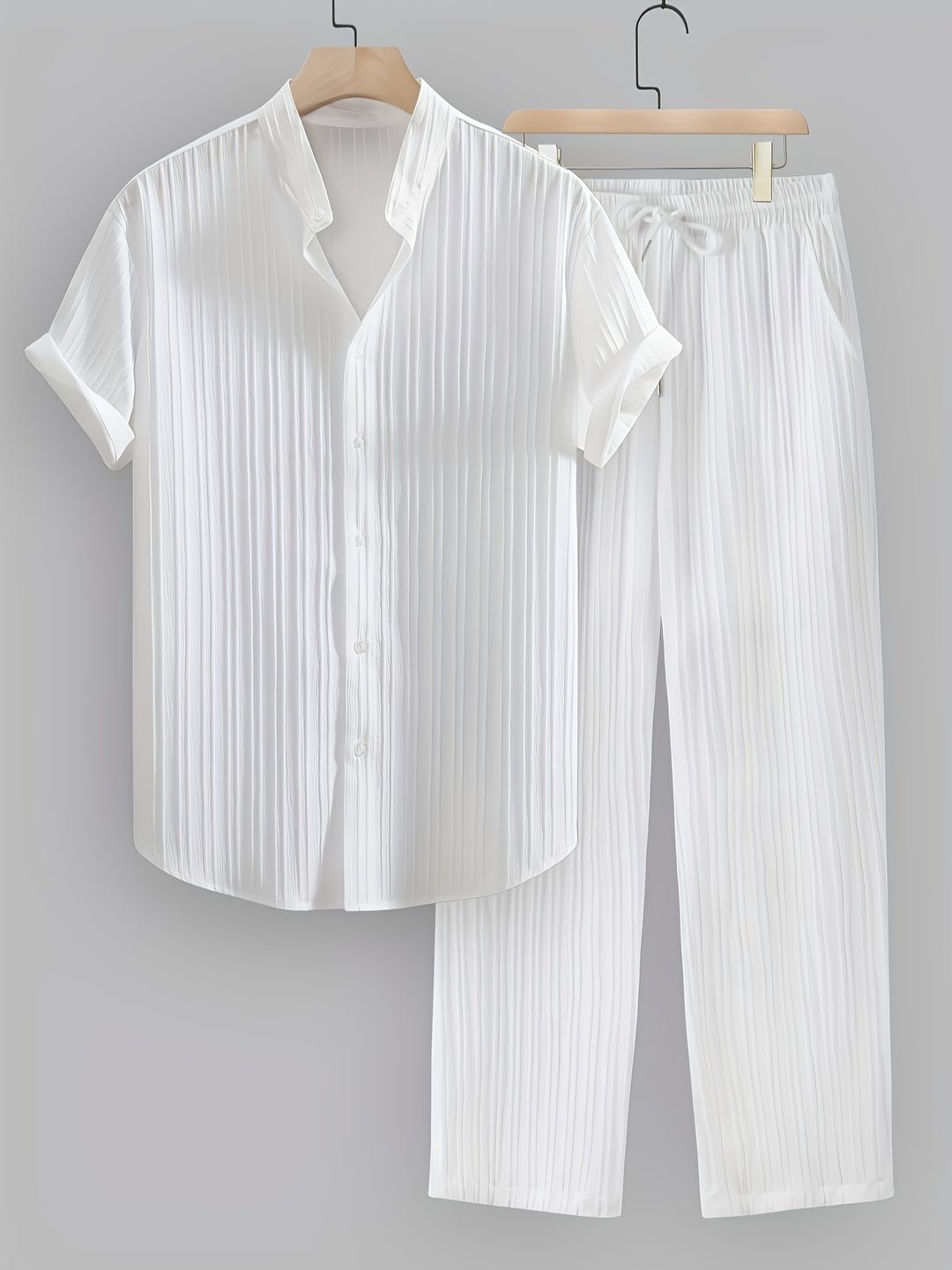 Felix | Men's Pleated Stand Collar Two-Piece Set