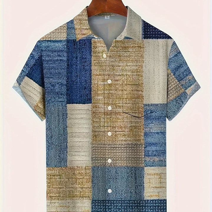 Gable | Men's Coloured Geometric Short Sleeve Shirt