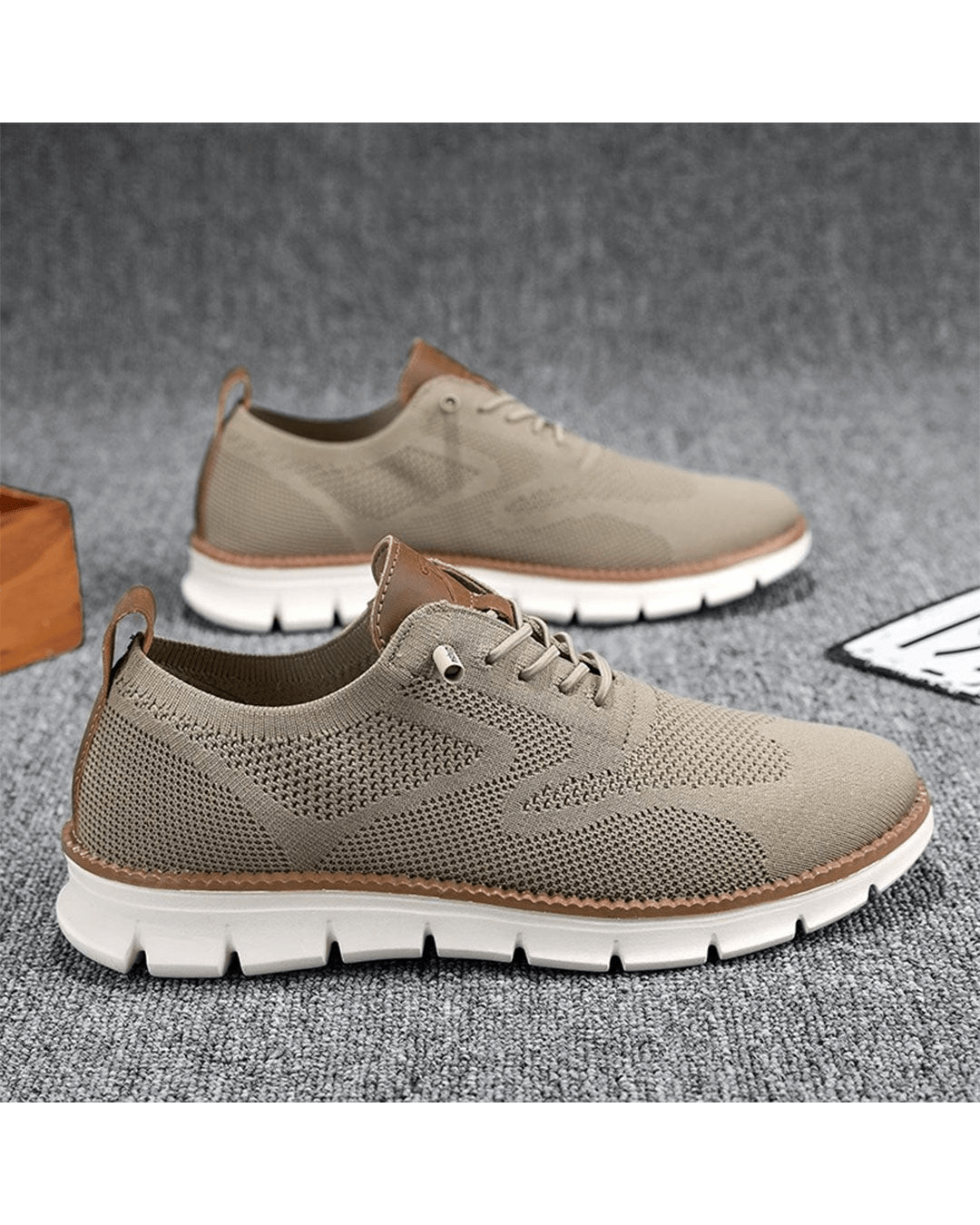 Cole | Men's Breathable Knit Lace-Up Sneakers