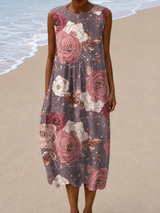 Beverly | Floral Sleeveless Midi Dress