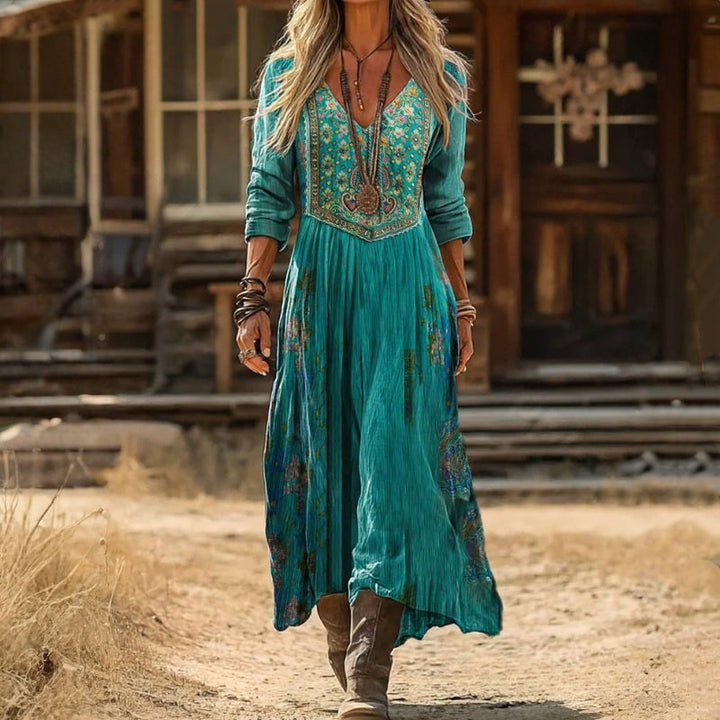 Lucienne | Bohemian Flowing Maxi Dress