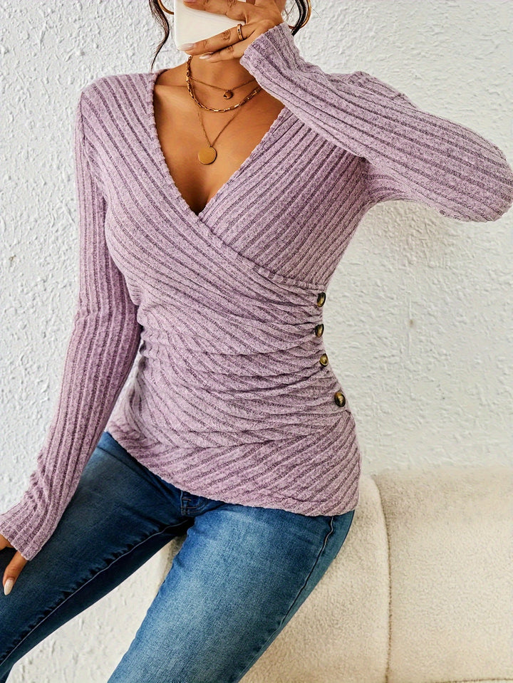Sienna | Ribbed Wrap-Front Top