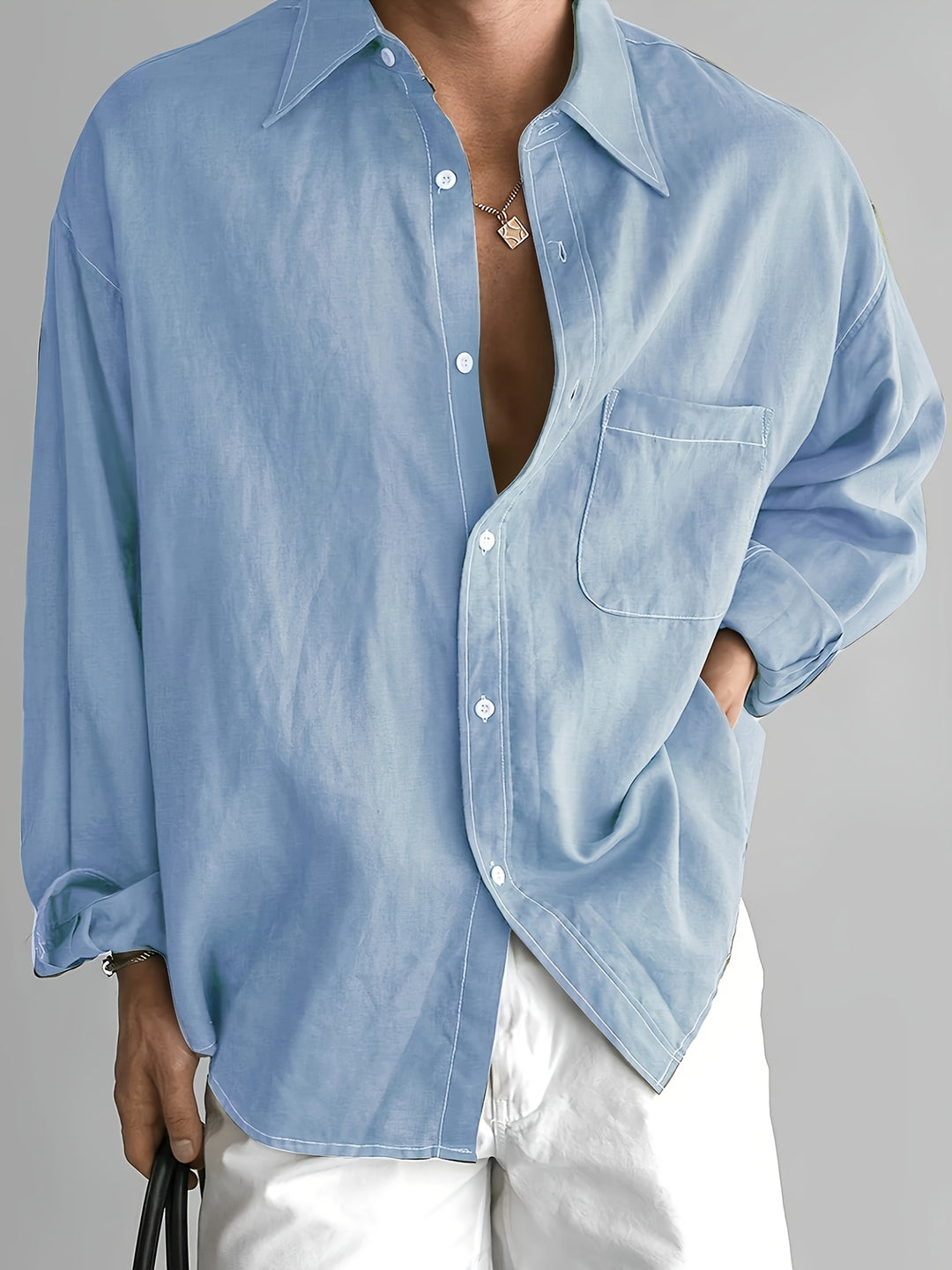 Stephen | Men's Loose Lapel Long Sleeve Shirt
