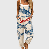 Soft Jumpsuit Sardine Print Sea