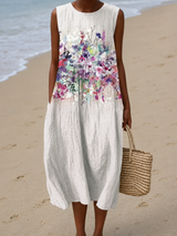 Elowen | Sleeveless Floral Midi Dress