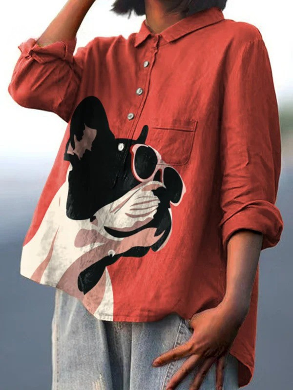 Gretchen | Playful Animal Print Relaxed Shirt
